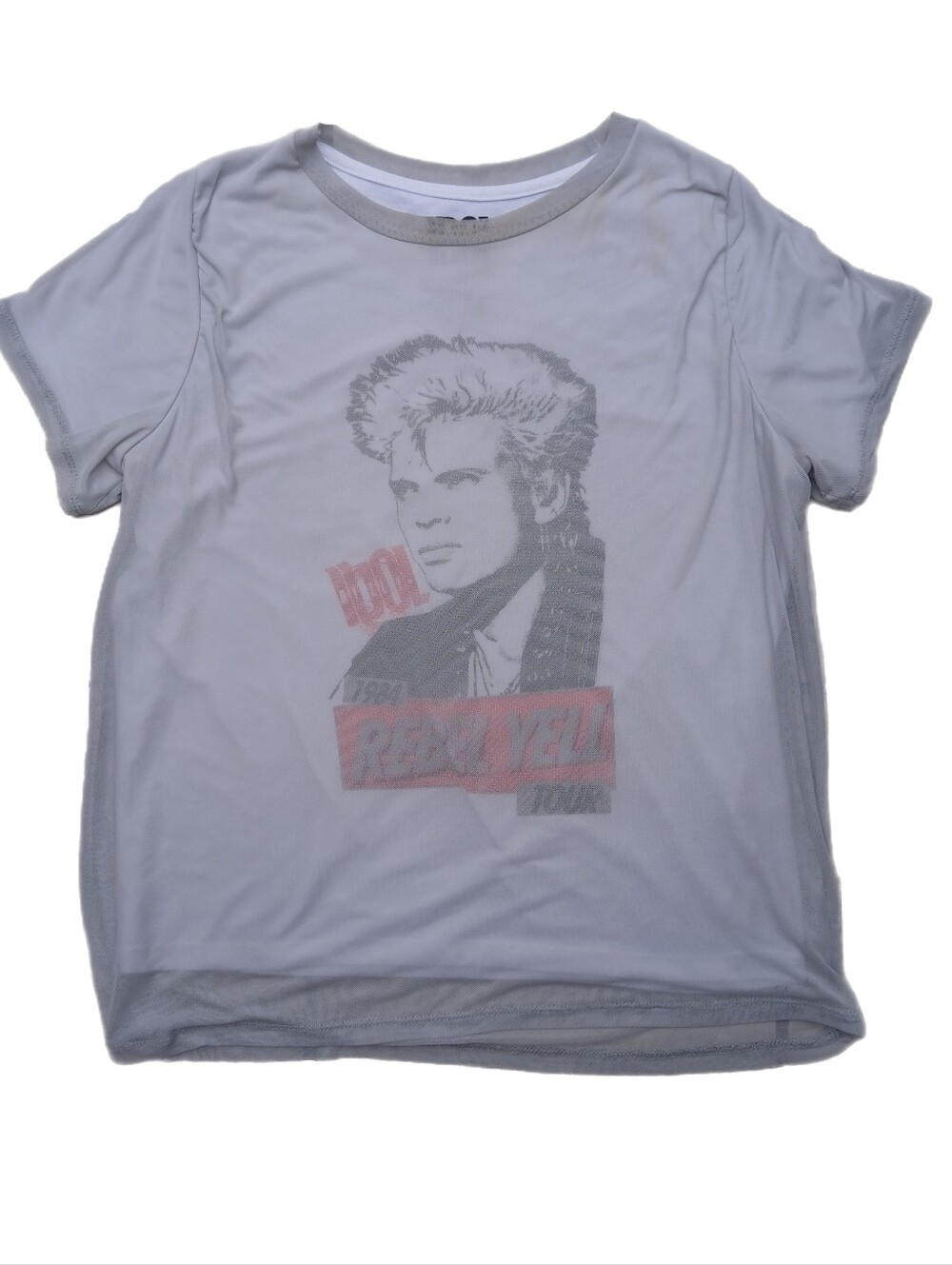 Billy Idol Gray And White Mesh Rebel Yell Tour T Shirt Offical | Sz M